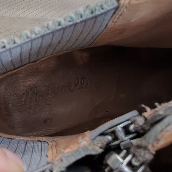 Madewell Calvin Lug Commuter Nubuk Coastal Granite Gray Leather Ankle Boots Sz 8 - Picture 11 of 13